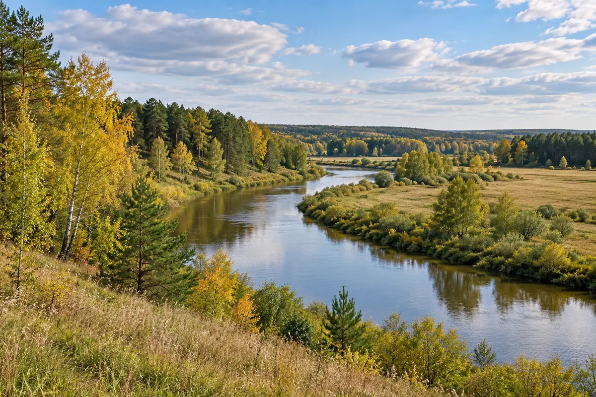 Penza Region river landscape