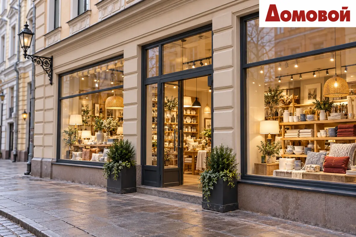 Urban homeware shop with household displays