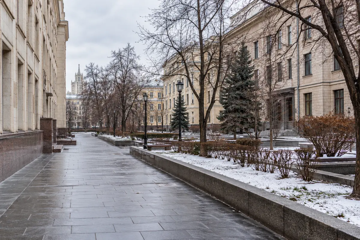 Москва зимой Городской ландшафт Москвы